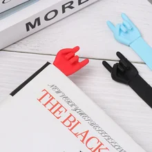 1 PC Creative Rock Gesture Music Bookmark Silicone Finger Point Personalized Bookmark Book Marker Office School Supplies