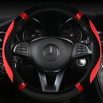 

KKYSYELVA Car steering wheel cover Winter Handbrake Gear Shift Cover Plush Auto Steering wheels Interior Accessories