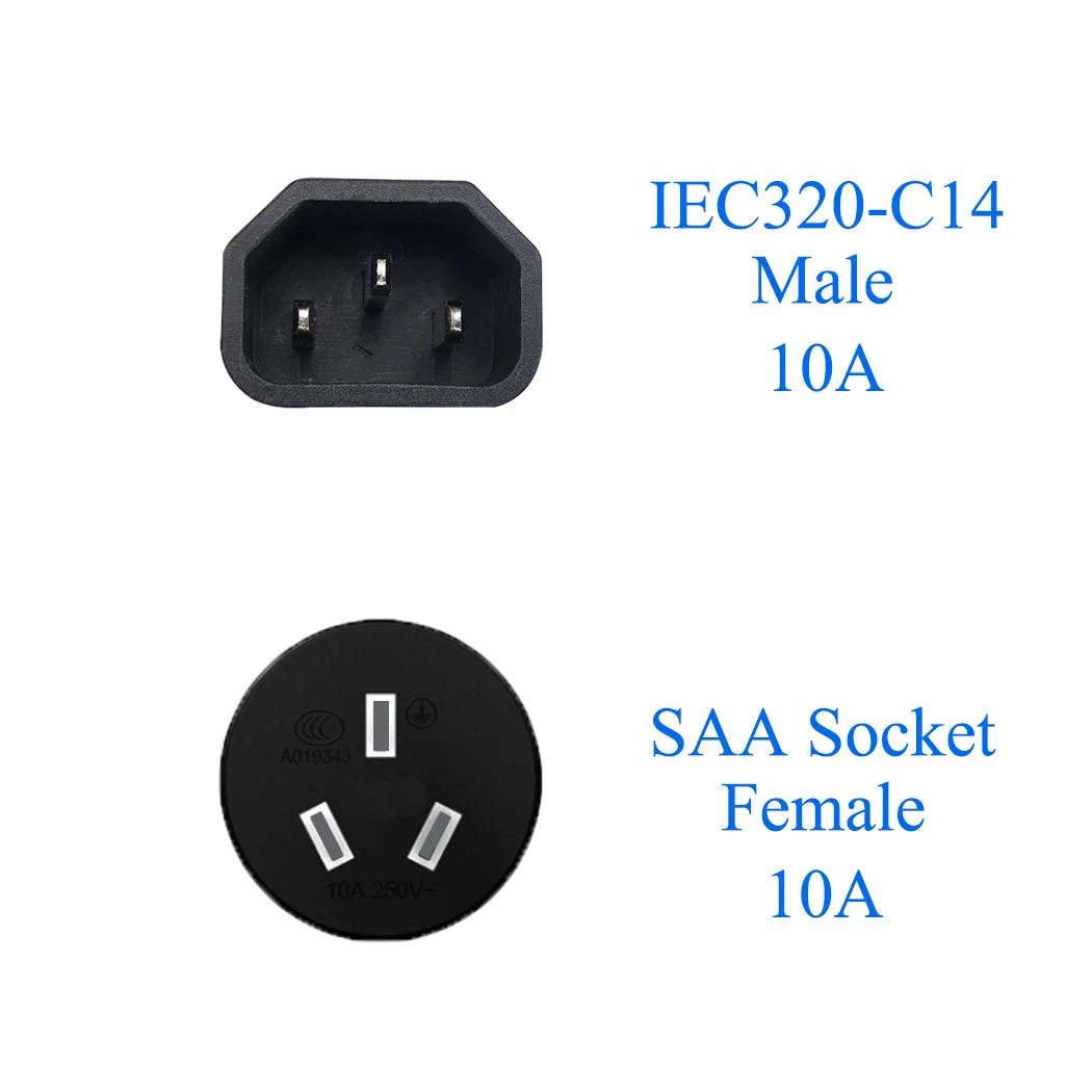 JORINDO IEC320 C14 к SAA PDU конвертер, IEC 320 C14 para SAA 3 pin Женский адаптер питания