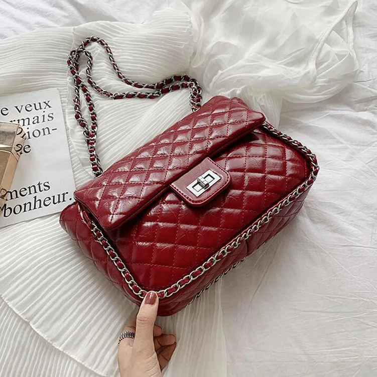 

Bag Women's 2019 New Style Fashion Korean-style Western Style Rhombus Chain Bag Fairy Versatile Shoulder WOMEN'S Bag