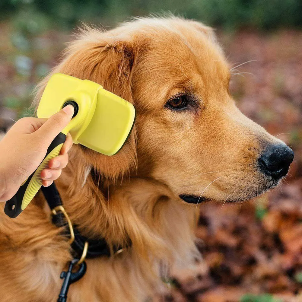 

Self Cleaning Dog Cat Slicker Brush Grooming Brush Comb Shedding Tools Hair Fur