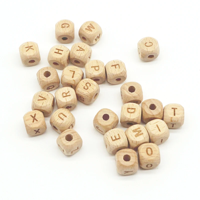 wooden teething beads