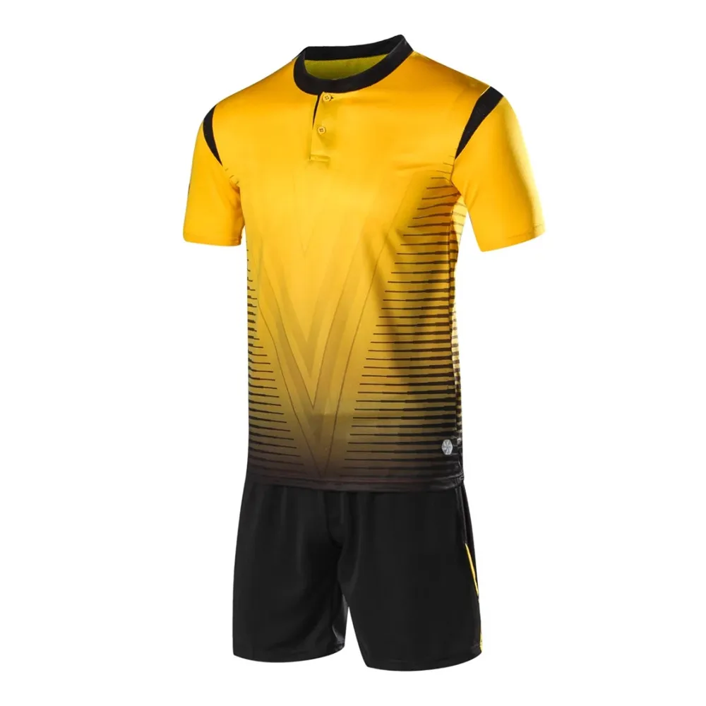 Мужские детские футбольные майки, спортивный комплект, мужские футбольные комплекты, Джерси, форма, рубашки, шорты, тренировочный костюм, спортивный костюм с принтом, на заказ - Цвет: 1604 yellow