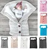 Newborn Baby Winter Warm Sleeping Bags Infant Button Knit Swaddle Wrap Swaddling Stroller Wrap Toddler Blanket Sleeping Bags ► Photo 1/6