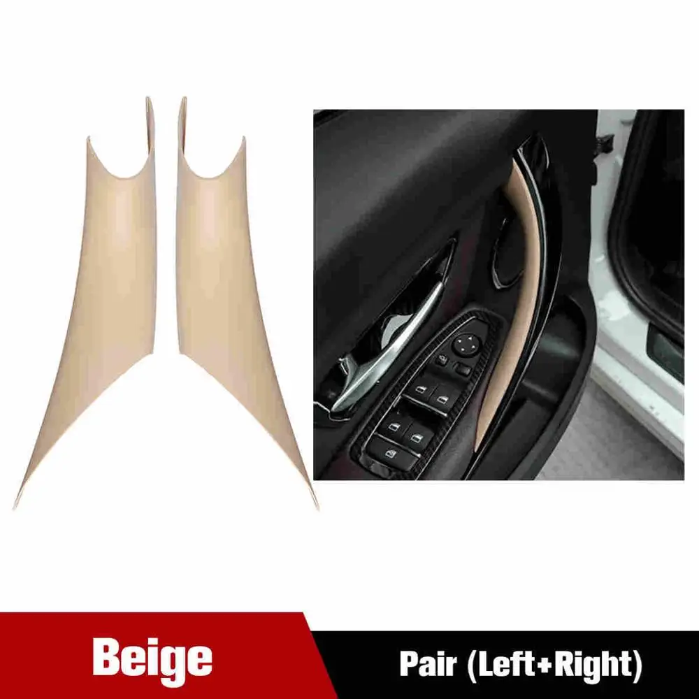 Левая/правая сторона Передняя Задняя внутренняя дверная ручка Защитная крышка для BMW 3 4 серии F30 F35 2012 2013 - Цвет: Beige Pair