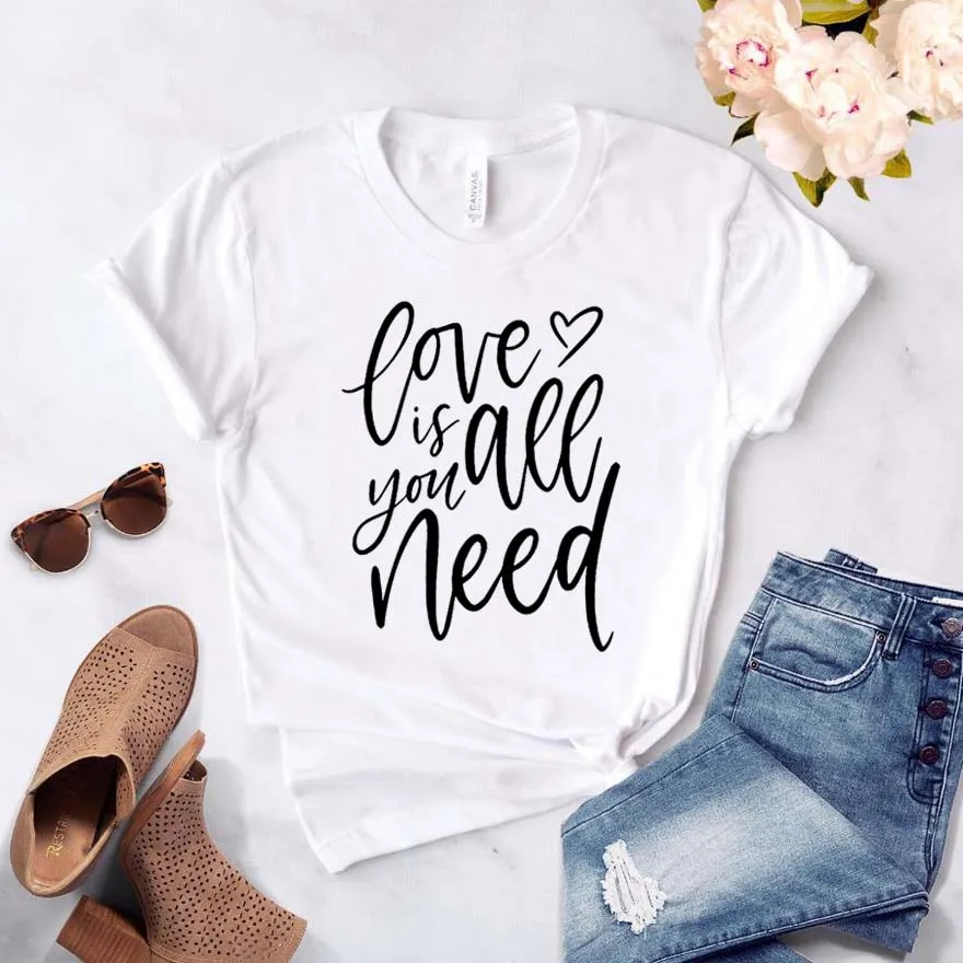 Love is All You Need Print Женская футболка смешные изделия из хлопка футболка для Леди Девушка Топ Футболка хипстер Прямая поставка NA-280