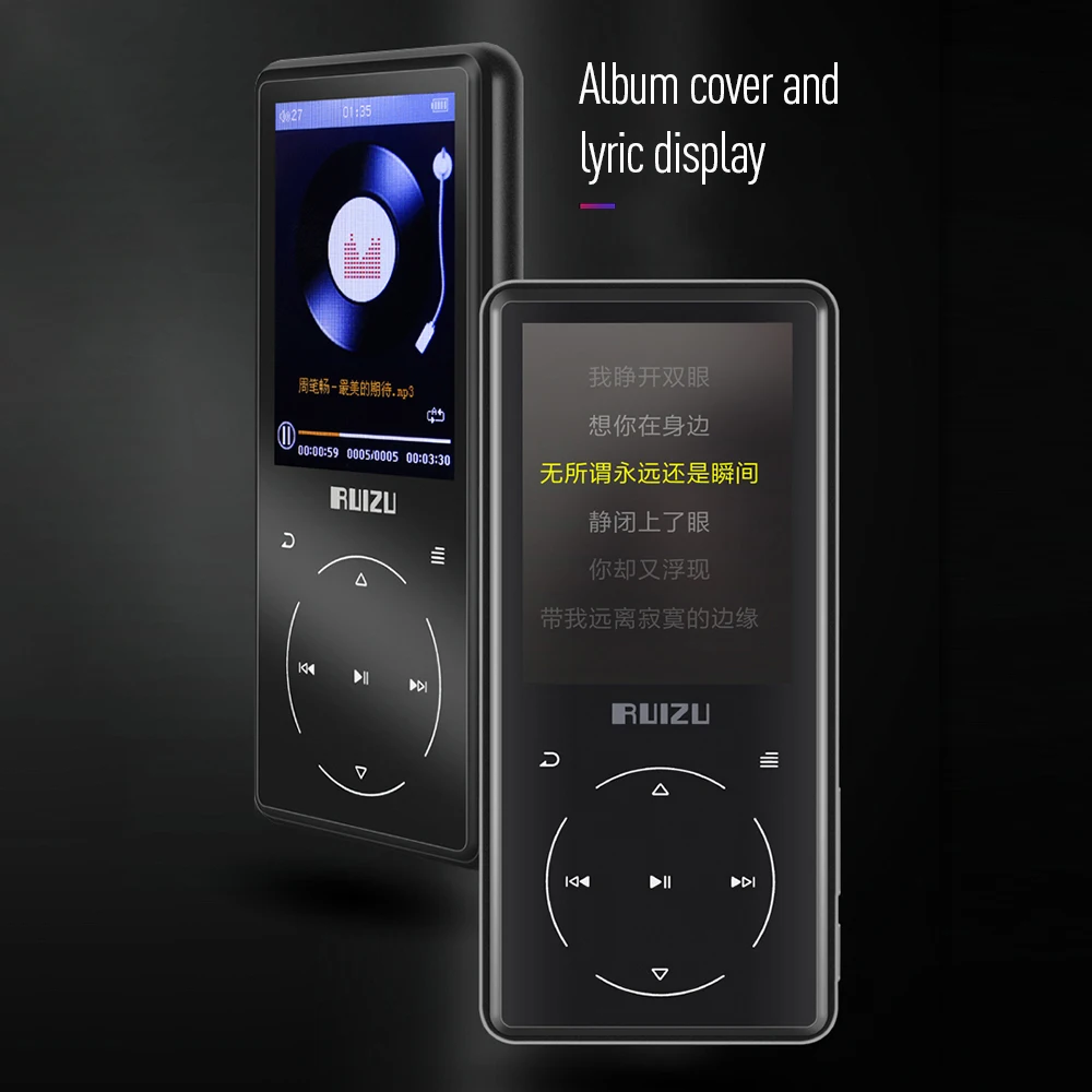 RUIZU D16 MP3 плеер 8G/16G хранение 2,4 дюймов HD цветной экран сенсорная кнопка BT4.0 HiFi MP3 музыкальный плеер Поддержка FM радио TF карта