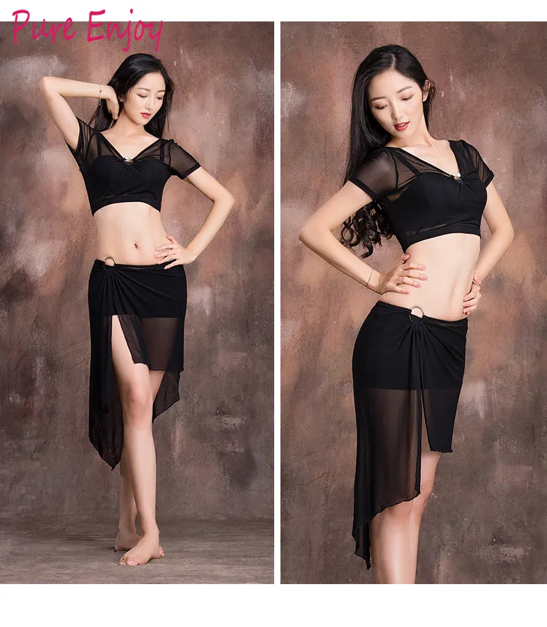 Летний Belly Dance Mesh Практика Одежда Женщины Смысл Восточный Танец Сексуальная Одежда Костюм Костюм M L