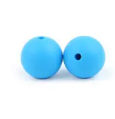 Sky Blue 30 шт./лот круглые силиконовые бусы 15 мм свободные бусины Детские Прорезыватели игрушка пищевого качества DIY жевательные прорезыватели ожерелье бусы для изготовления ювелирных изделий - Цвет: Sky Blue