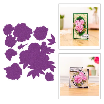 

2020 New Plant Peony and Rose Flower Leaf Embossing Metal Cutting Dies For DIY Scrapbooking Greeting Card Paper Making No Stamps