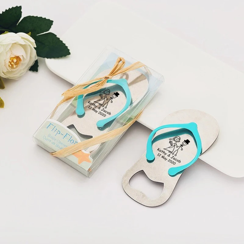 Шлепанцы для бутылок с гравировкой на заказ открывашка в подарочной коробке