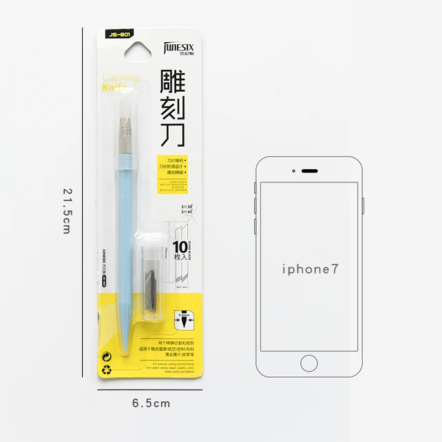 Kawaii creative art pen knife cutting board set small fresh paper cutting pen knife diy hand account tool supplies set Lake Blue