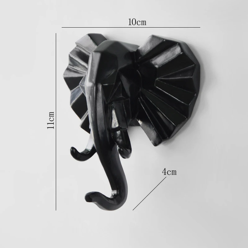 black elephant Новые креативные декоративные крючки в виде головы оленя, крючки на стену, пальто, кепки, крючок, подвесной держатель для ключей, настенные украшения для дома, аксессуары Haken - Цвет: black elephant