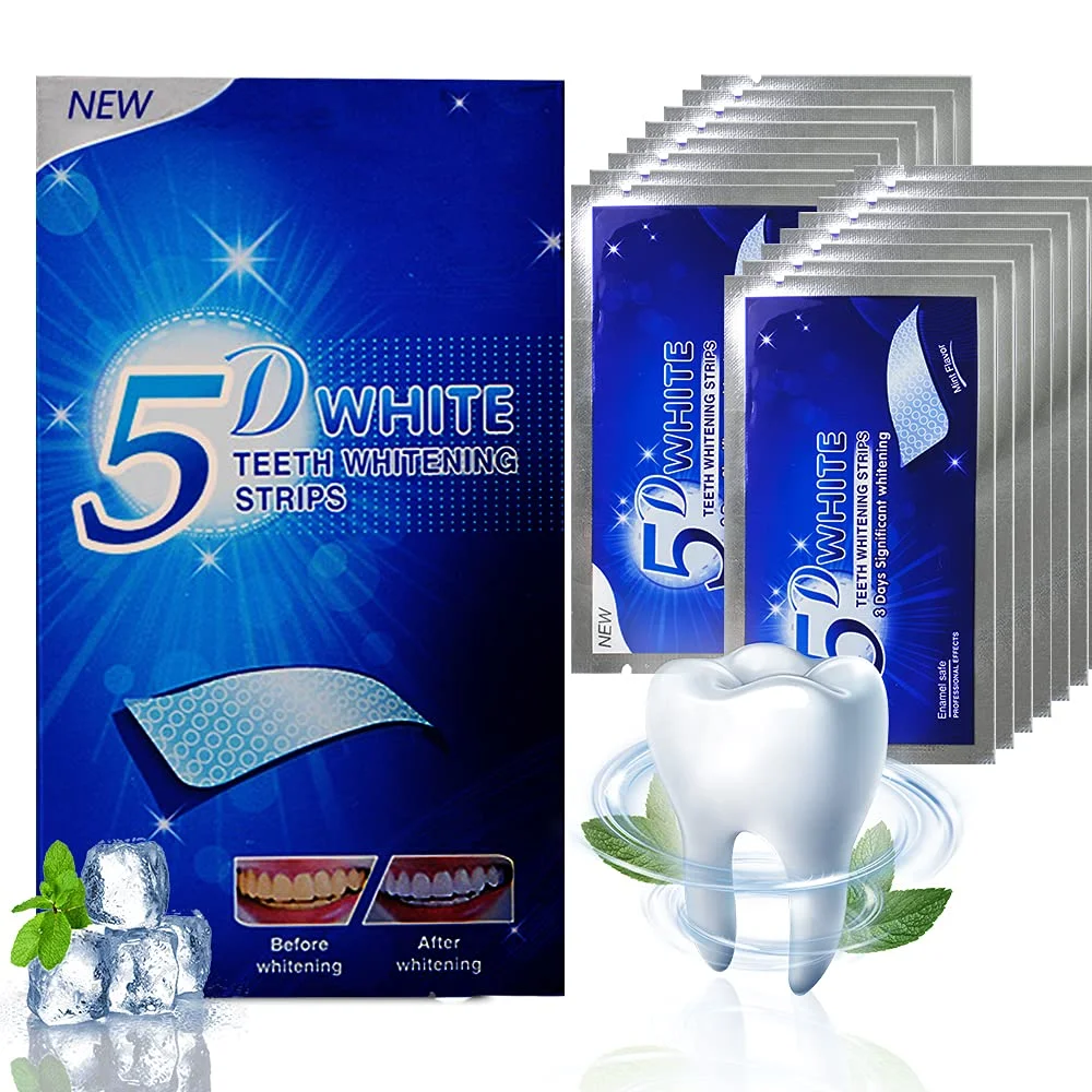Полоски для отбеливания зубов 5D Gel White Tooth Dental Kit полоска гигиены полости рта