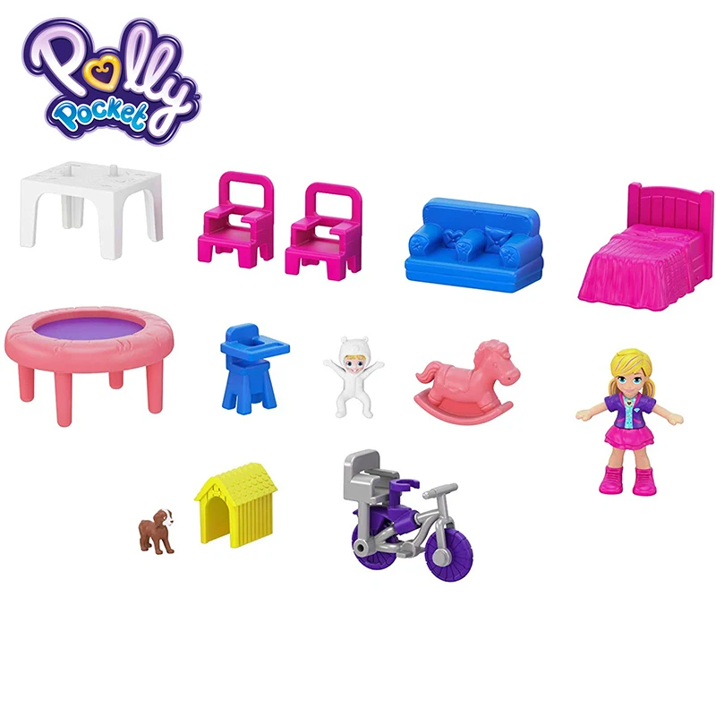 Карманный бренд Polly, детские игрушки, карманный домик с забавной областью с играми, Забавный строительный дом, игрушки GFP42 для девочки, подарок