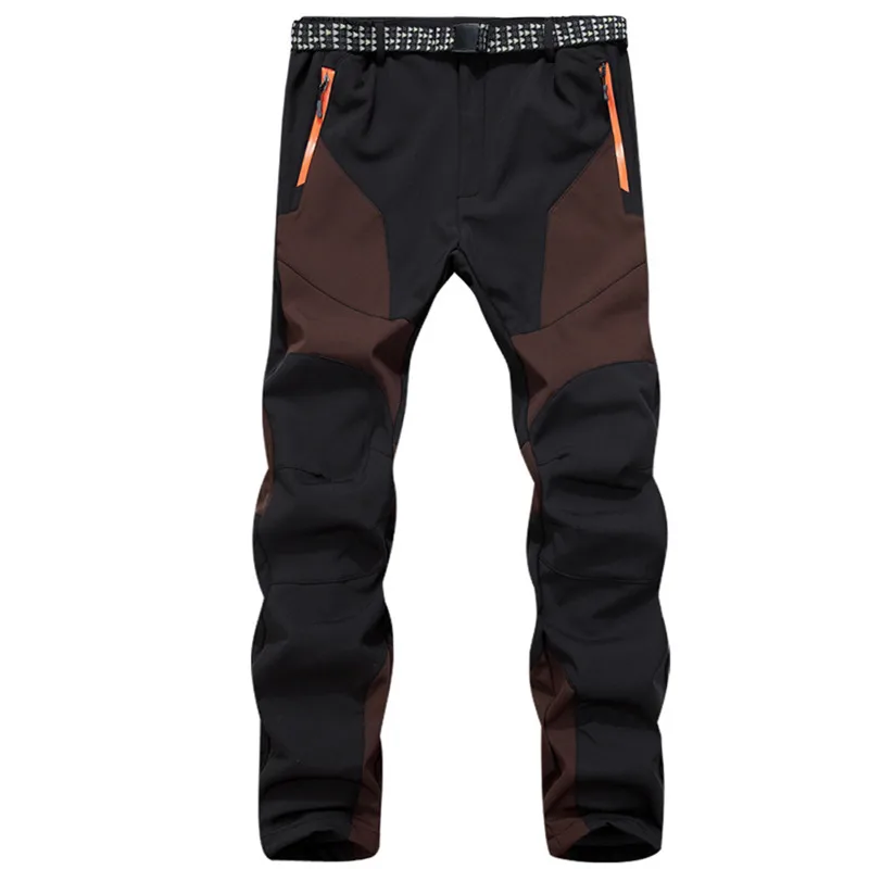 Осенне-зимние мужские штаны из плотного флиса, теплые водонепроницаемые ветронепроницаемые дышащие брюки с мягкой оболочкой, спортивные походные брюки-карго