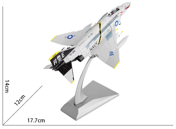 1/100 масштабная военная модель F-4 Phantom II VF-84 истребитель Джолли Роджерс литой металлический самолет модель игрушки для мальчиков коллекция подарок