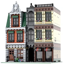 

MOC Modular DownTown CityCenter Medieval Diner Building Blocks Kit Town Street Architecture Model Bricks Toys For Children Gifts