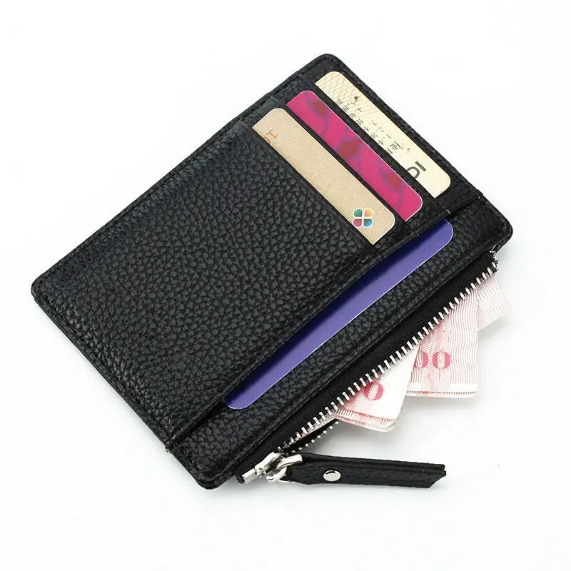 

New Women Credit Card Holder Fashion PU Leather Metal Card Holder Automatic Money Cash Clip Mini Wallet