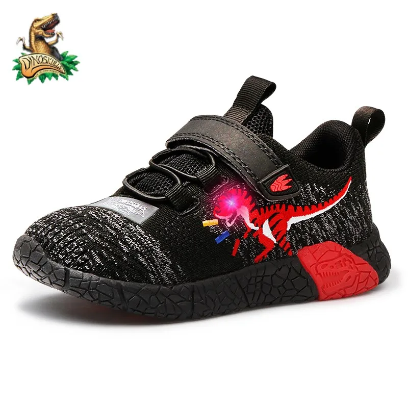 

Dinoskulls 2020 Autumn New Kids Running Shoes LED T-rex Glowing Sneakers Children Fashion Breathable Mesh Outdoor Shoes For Boys
