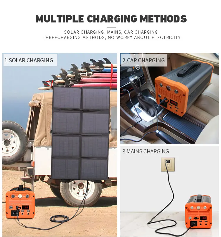 US $336.80 Quiet and Compact battery booster portable power mini generator Solar Power Station Lithium Battery Power Supply with LED Screen