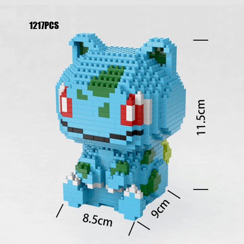 Аниме игра изображение poke micro diamond build block Pika snorlax Charmander Squirtle Eevee Bulbasaur nanobricks игрушки коллекция - Цвет: Bulbasaur no box