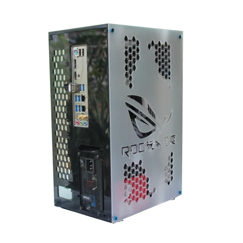 Mini Acryl Computer Case Vertical ITX 14L Supports Long Graphics Card ATX Power Supply 240 280MM Water Cooling PC Box
