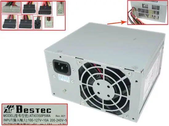 Emacro для Bestec ATX0350P5WA 0G846G Сервер питания ATX0350P5WA