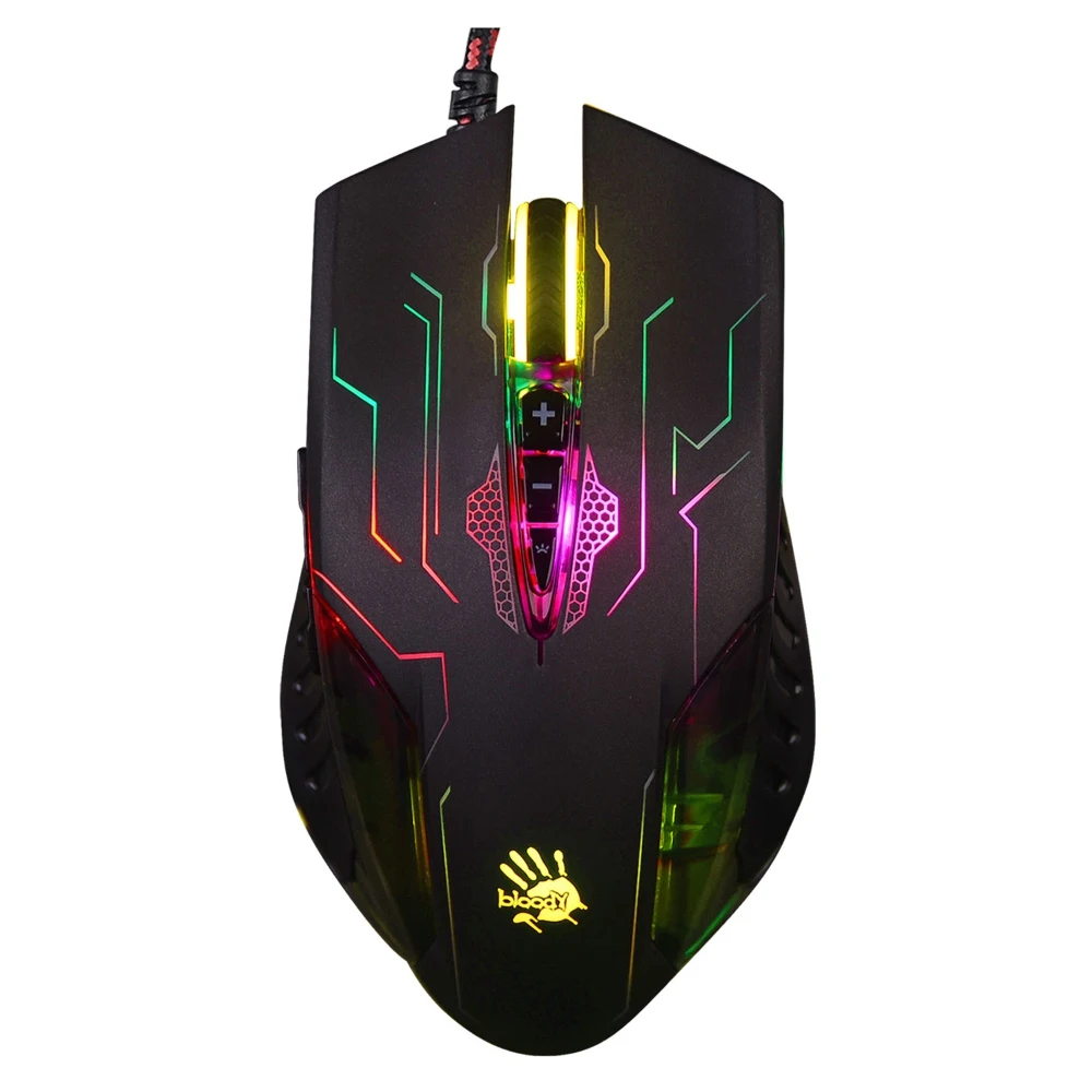Мышь A4 Bloody Q51 черный/рисунок оптическая(3200dpi) USB игровая(8but