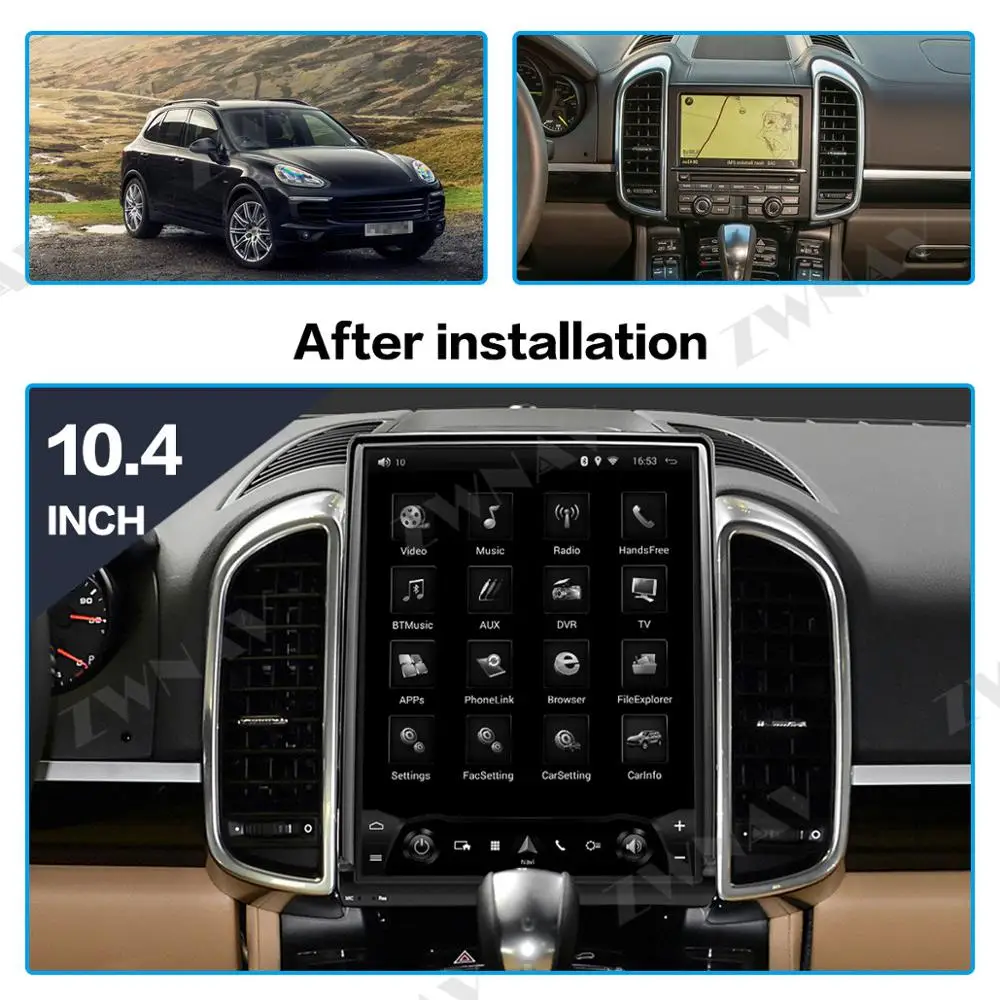 Автомобильный мультимедийный плеер Tesla style большой экран 10 4 дюйма Android 9 0 головное