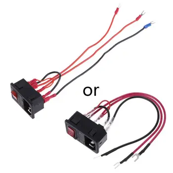 

100% Brand New and High Quality 220V/110V 15A Inlet Male Plug Power Socket With Fuse Switch 3D Printer Parts