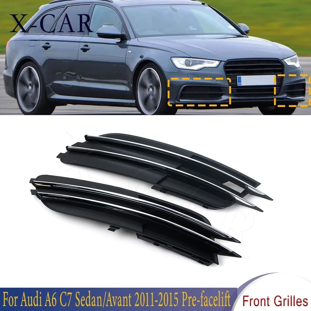 X-CAR Front Left Right Front Bumper Grilles Cover Fog Light Cover Lamp Mask  For Audi A6 C7 Sedan/Avant 2011-2015 Pre-facelift - AliExpress