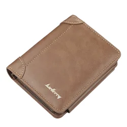 Premium PU Leather Men's Wallet - High-Quality Zipper Design, Card and Coin Holder, Vintage Style (Brown)