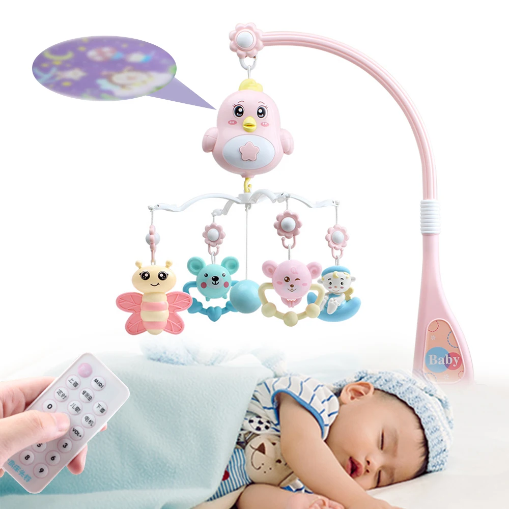 0-12 Months Crib Mobiles Rattles Newborn Toys Music Educational Toys For Baby Infant Bed Bell Carousel Toddler Toys For Children