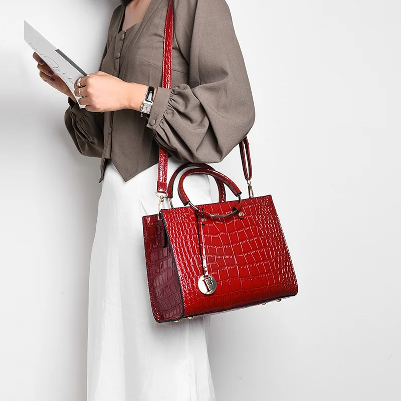 Alligator Pattern Women Handbag Purse New Fashion PU Totes Simple Large Capacity Cross Body Bag Lady Shoulder Messenger Bag