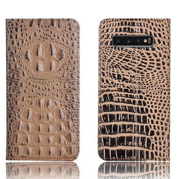 

Business style crocodile back pattern natural leather phone case for Samsung Galaxy S10/Samsung Galaxy S10E flip card cover capa