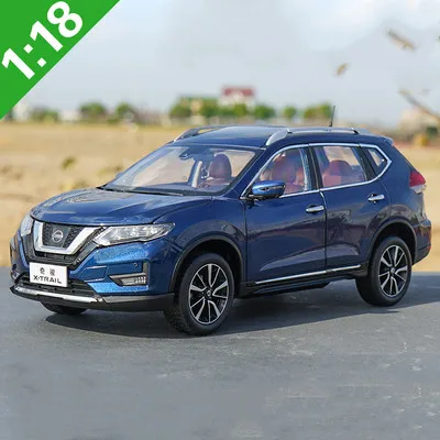 Изысканный 1:18 Nissan X-TRAIL SUV модель из сплава, высокая имитация металлическая модель автомобиля, расширенная коллекция и подарки - Цвет: Синий