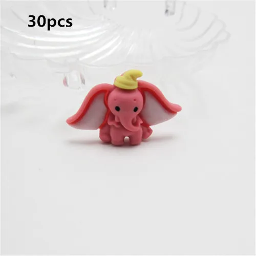 30 шт. Детские смоляные аксессуары для волос Dumbo DIY резинки для волос Микки глина акриловый лист миниатюрный узор головные уборы банты оптом - Цвет: 4-30pcs