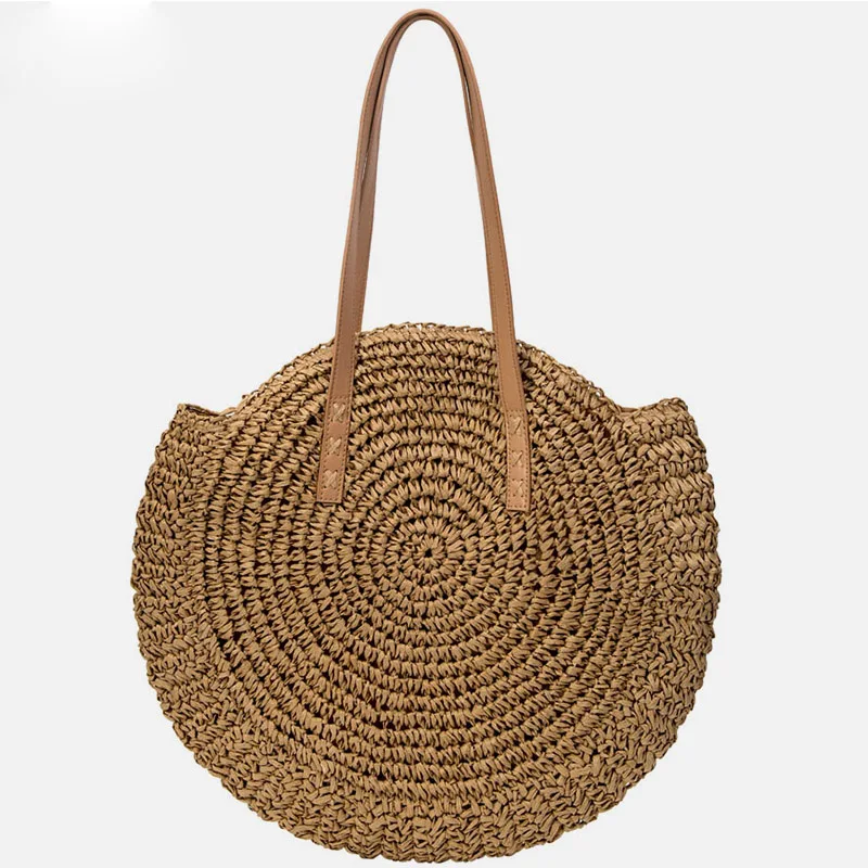 Соломенная Сумка, женские сумки, летние пляжные сумки через плечо, сумка из ротанга, модная плетеная Сумка, Сумка-тоут, Bolsa Feminina S9DM - Цвет: Straw bag A