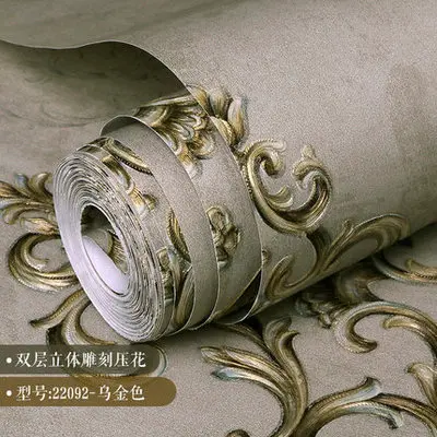 2 Высокое качество Европейский 3D Роскошные обои для спальни дамасский нетканый фон для гостиной обои Павлин зеленый домашний декор - Color: 2