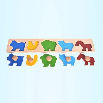 

Baby Wooden Puzzle Game Hand Grab Board Early Learning Educational Toys For Children Cartoon Animal Wooden Jigsaw Puzzle Board