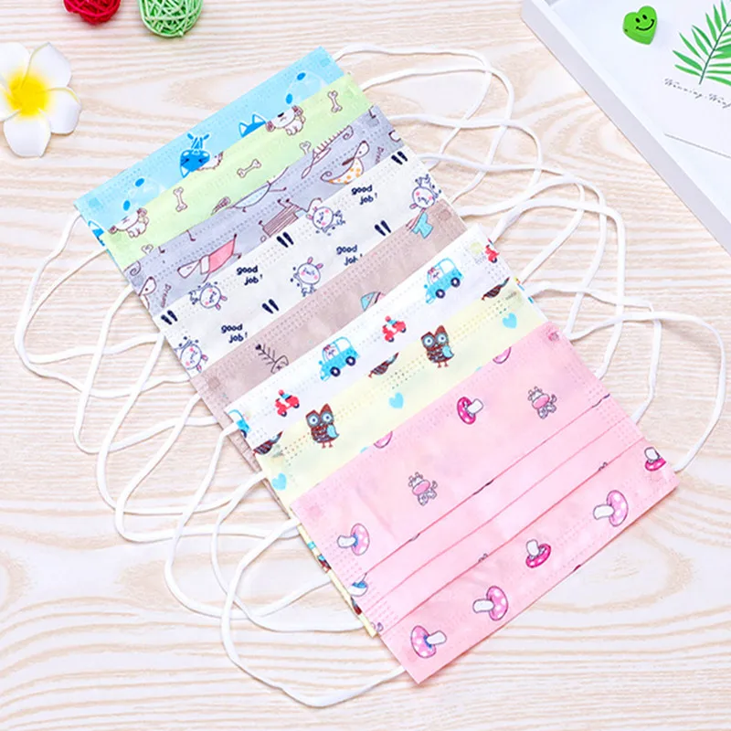 

10Pcs/pack Unisex Cartoon Funny kawaii Disposable Masks Non-woven Half Mouth Mask Anti-bacterial Dust Winter Warm Cute Masks