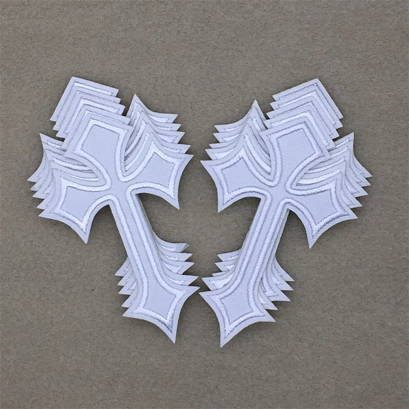 10pcs 많은 옷에 크로스 패치 Diy 수 놓은 아플리케 의류 청바지 스티커 배지 (7.0x10.3CM) 패치에 철