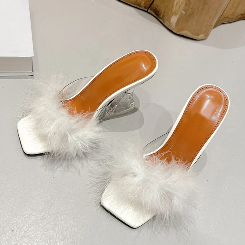 Sleeper Feathered Slip-On Sandals