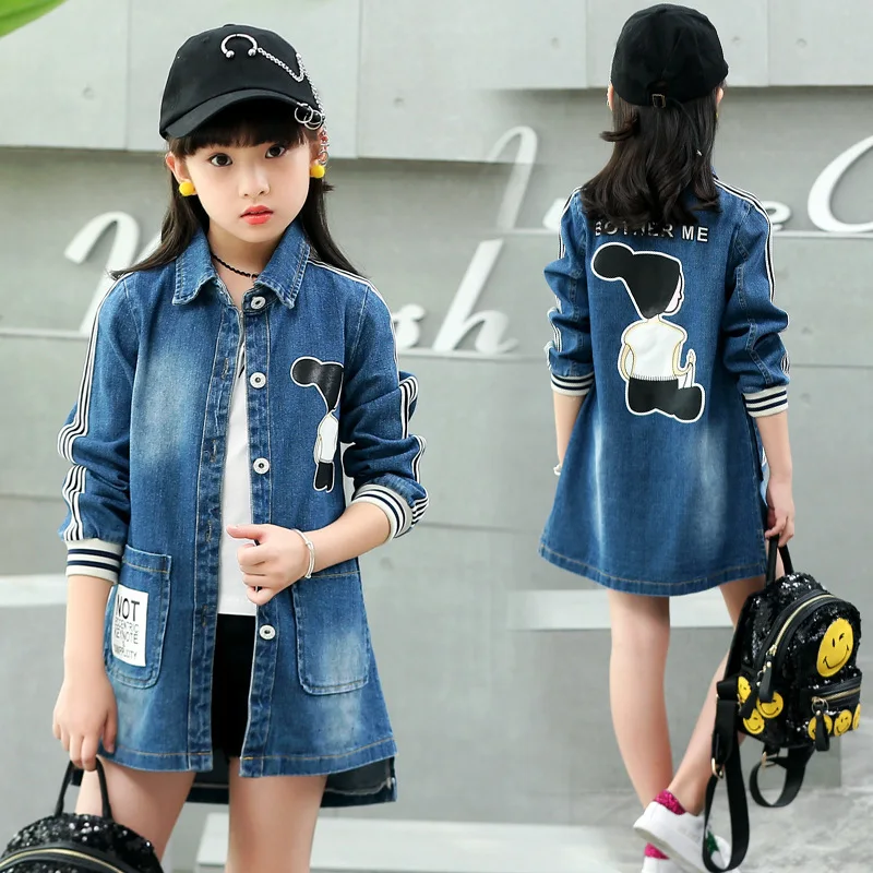 

2019 New Style Cute CHILDREN'S Jacket Girls Spring Clothing Big Boy Children ka tong Denim Windbreaker Childrenswear a Generatio