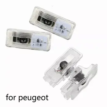 

2PCS LED Car Door Light Logo Projector Laser Lamp For PEUGEOT 407 308 408 508 RCZ 1007 3008 206 5008 Car Decorative Accessories