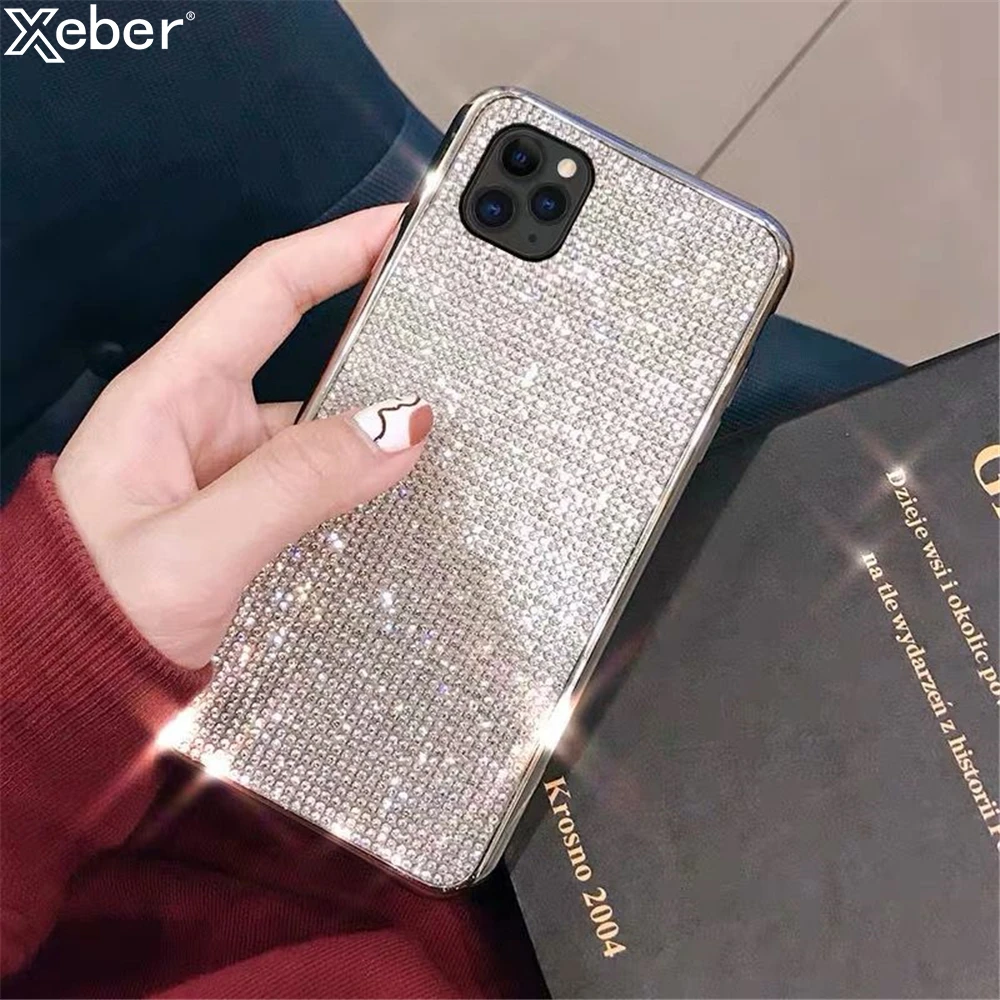 Luxury Glitter Rhinestones Phone Case For iPhone 11 12 13 Pro Max Mini XS XR X 6S 7 8 Plus SE Shiny Diamond Soft Silicone Cover iphone 11 cover