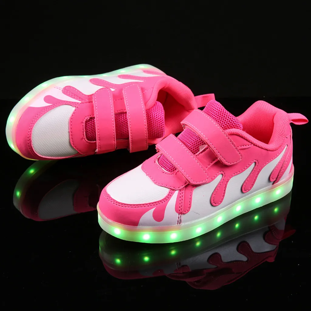 Casual Fashion Baby Kids Girls Boys Shoes Children's Rechargeable LED Light Shoes Sports Non-Slip Breathable Casual Shoes