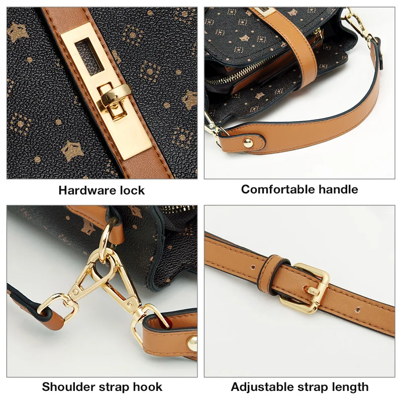 Crossbody Bag FOXER Brand Signature Crossbody Shoulder Bag Lady Monogram Retro Handbag Fashion Women Vintage Female PVC Leather Messenger Bags