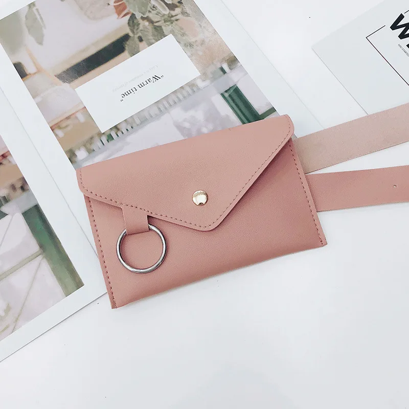 [BXX] Женская сумка через плечо на одно плечо, универсальная сумка на талию, грудь, посылка, Индивидуальная сумка-конверт из искусственной кожи на ремне HI250 - Цвет: pink